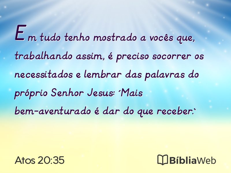 Atos 20:35 em imagem para compartilhar