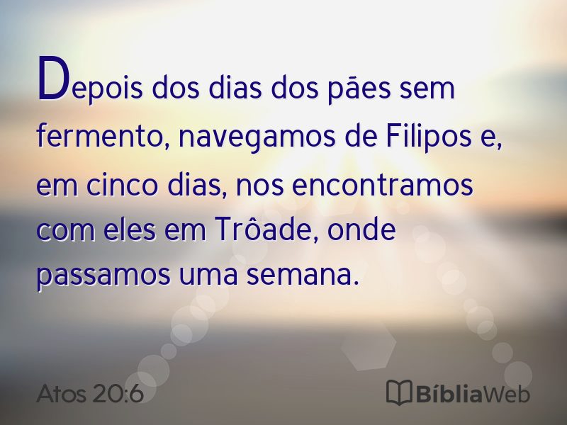 Atos 20:6 em imagem para compartilhar