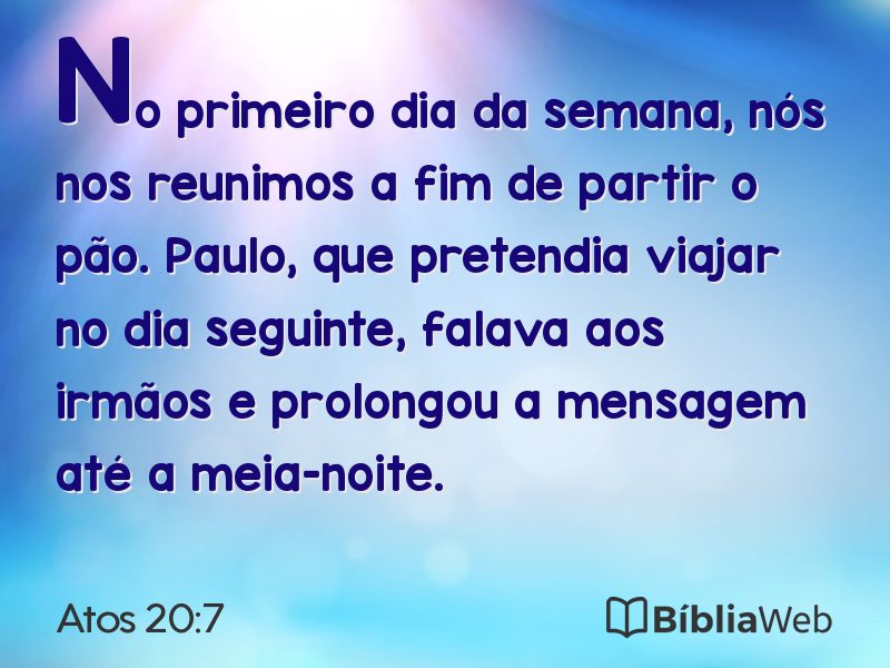 Atos 20:7 em imagem para compartilhar