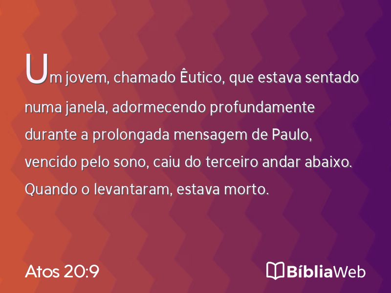 Atos 20:9 em imagem para compartilhar