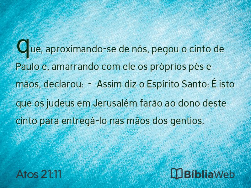 Atos 21:11 em imagem para compartilhar