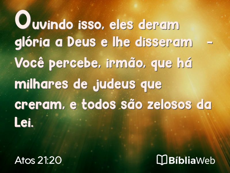 Atos 21:20 em imagem para compartilhar
