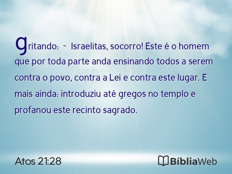Atos 21:28 em imagem para compartilhar