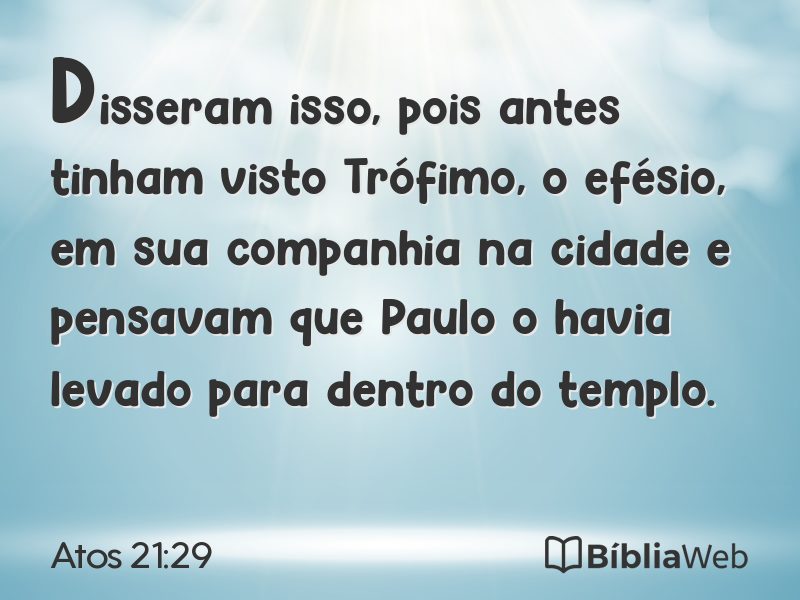 Atos 21:29 em imagem para compartilhar