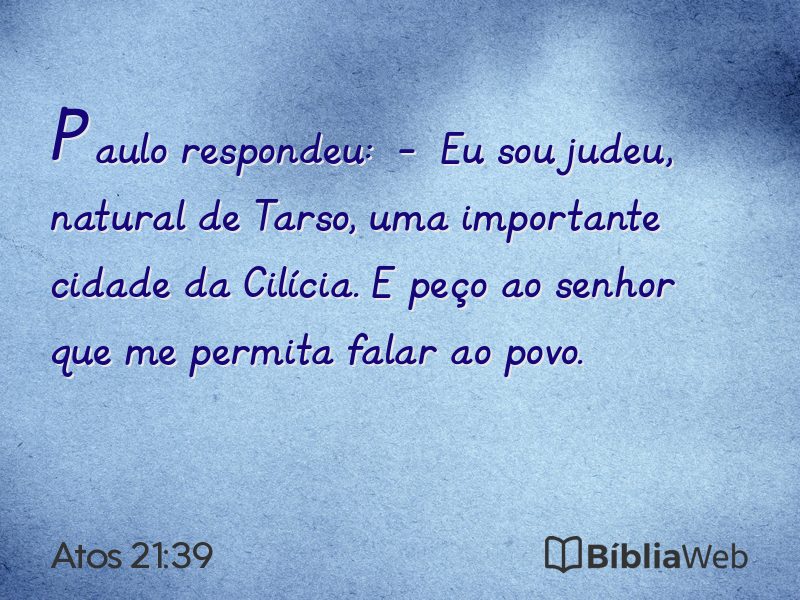 Atos 21:39 em imagem para compartilhar