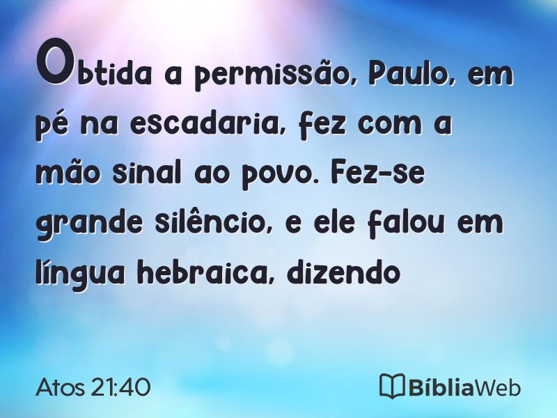 Atos 21:40 em imagem para compartilhar