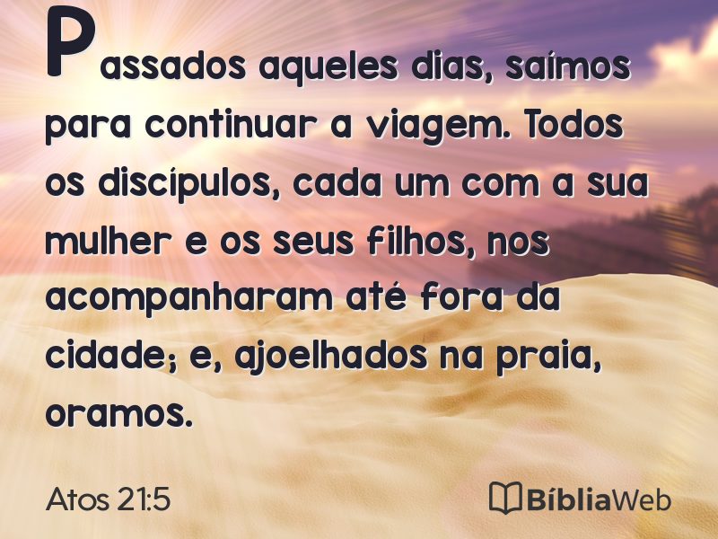 Atos 21:5 em imagem para compartilhar