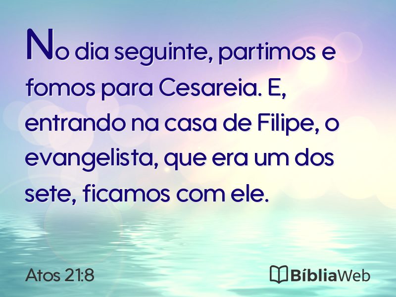 Atos 21:8 em imagem para compartilhar