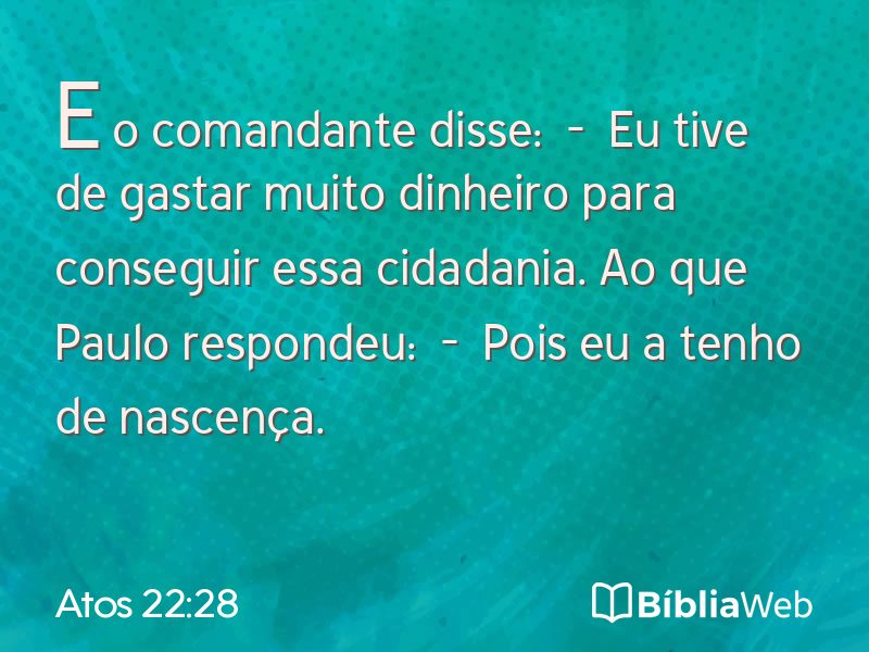 Atos 22:28 em imagem para compartilhar
