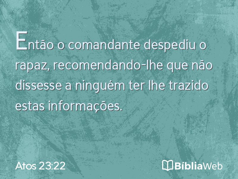 Atos 23:22 em imagem para compartilhar