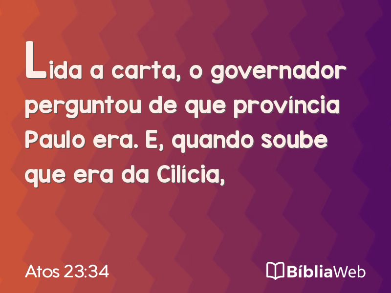 Atos 23:34 em imagem para compartilhar