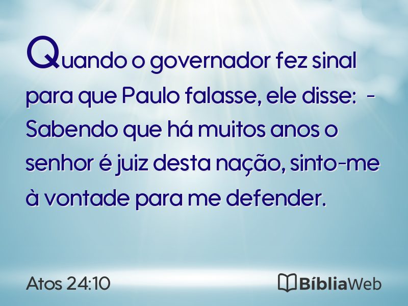 Atos 24:10 em imagem para compartilhar