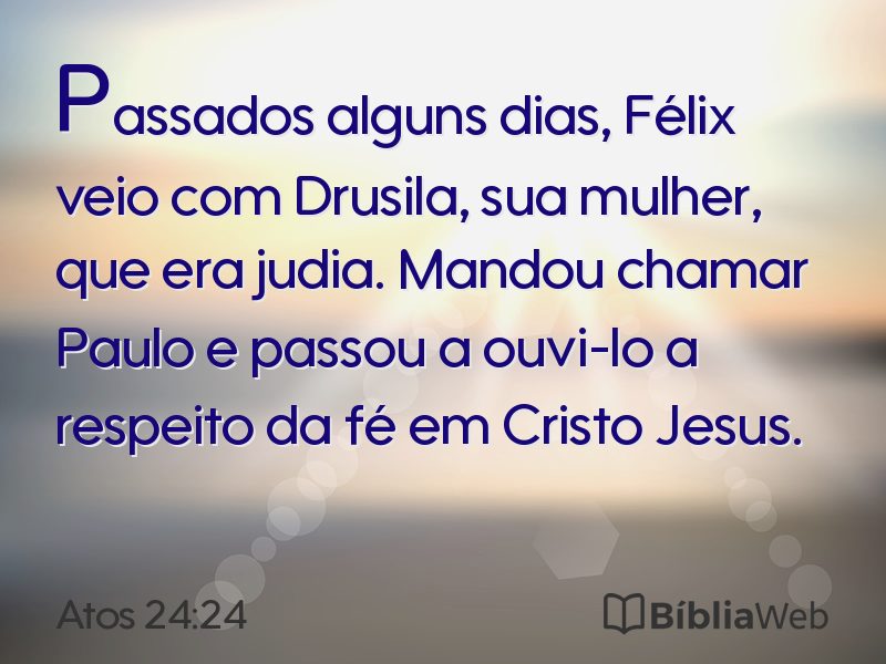 Atos 24:24 em imagem para compartilhar
