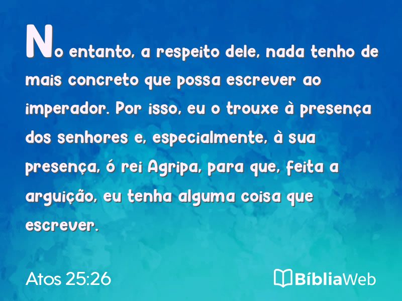 Atos 25:26 em imagem para compartilhar