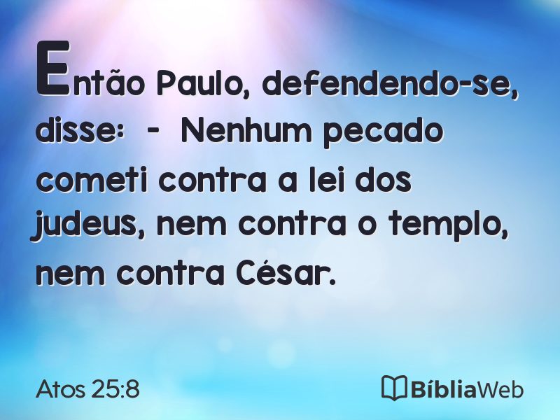 Atos 25:8 em imagem para compartilhar