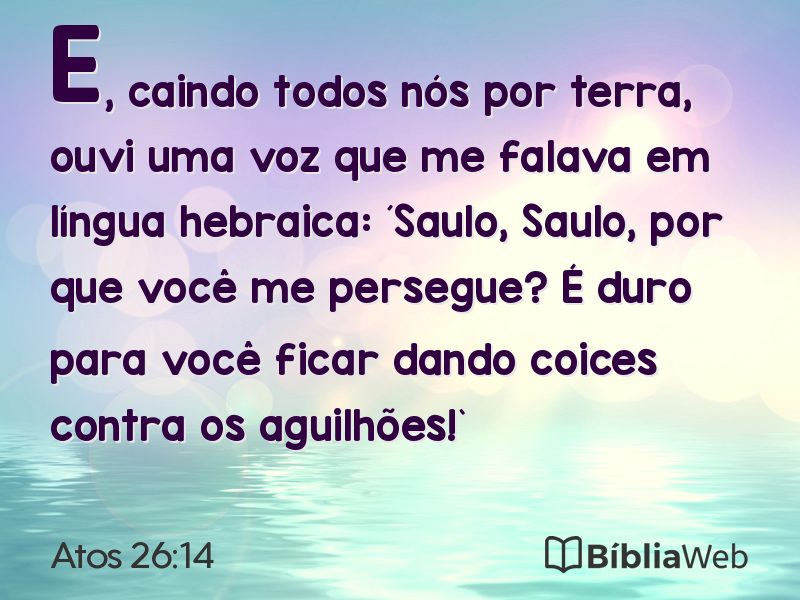 Atos 26:14 em imagem para compartilhar
