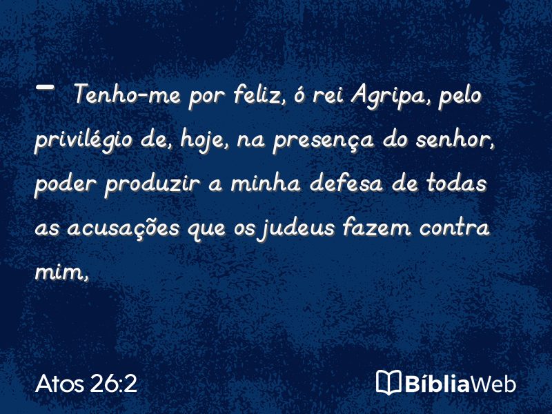 Atos 26:2 em imagem para compartilhar