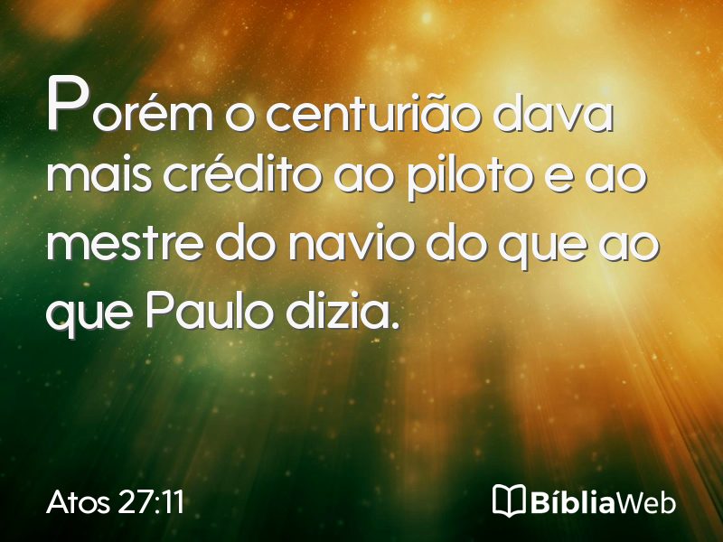 Atos 27:11 em imagem para compartilhar
