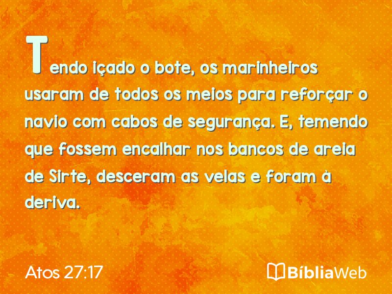 Atos 27:17 em imagem para compartilhar