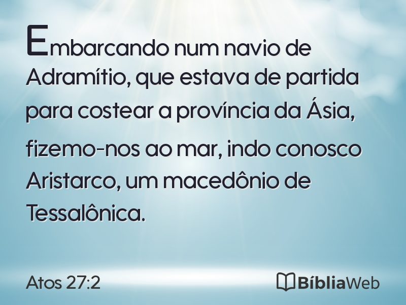Atos 27:2 em imagem para compartilhar