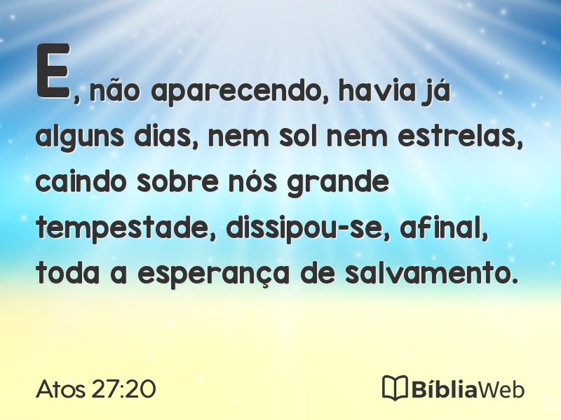 Atos 27:20 em imagem para compartilhar