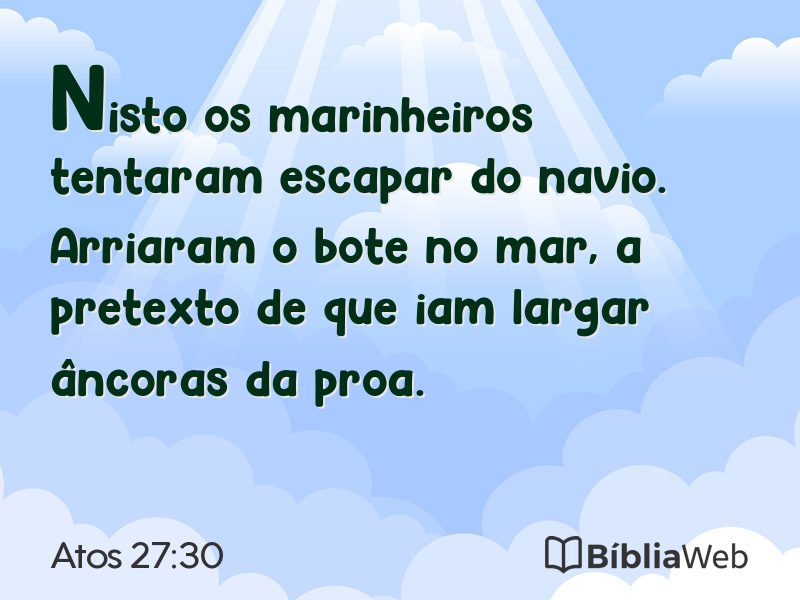 Atos 27:30 em imagem para compartilhar