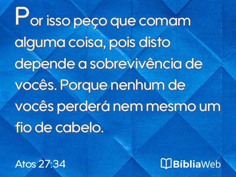 Atos 27:34 em imagem para compartilhar