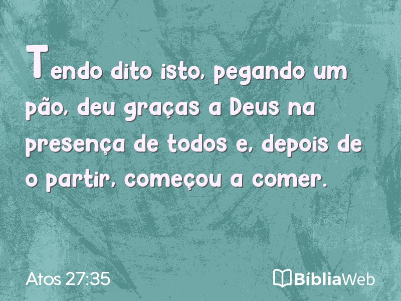 Atos 27:35 em imagem para compartilhar