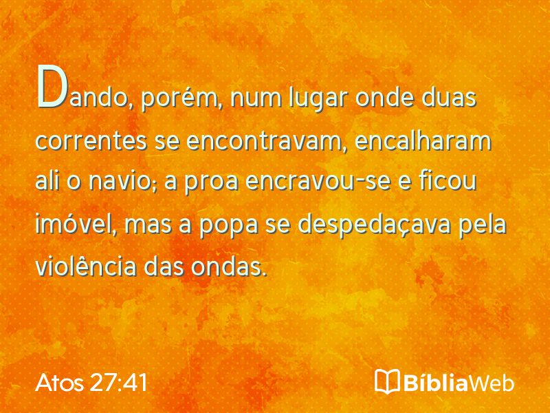 Atos 27:41 em imagem para compartilhar