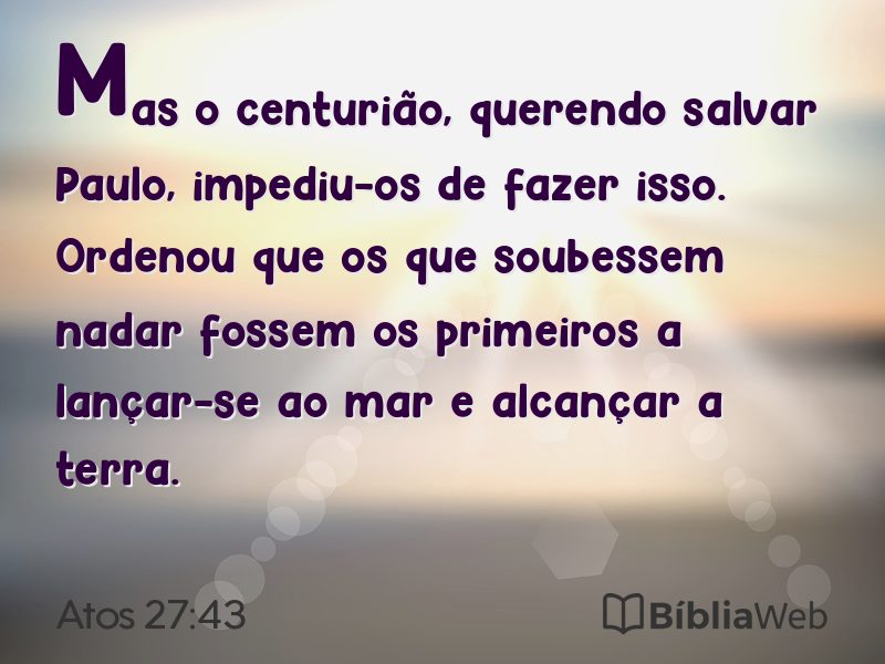 Atos 27:43 em imagem para compartilhar