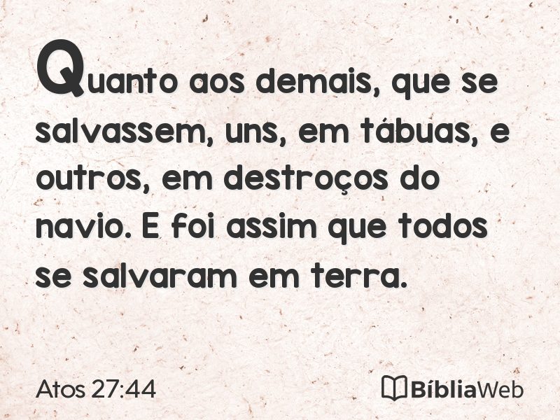 Atos 27:44 em imagem para compartilhar