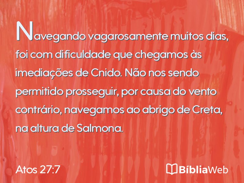 Atos 27:7 em imagem para compartilhar