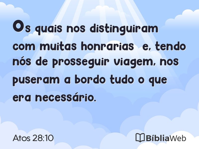 Atos 28:10 em imagem para compartilhar
