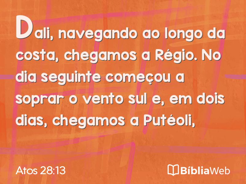 Atos 28:13 em imagem para compartilhar