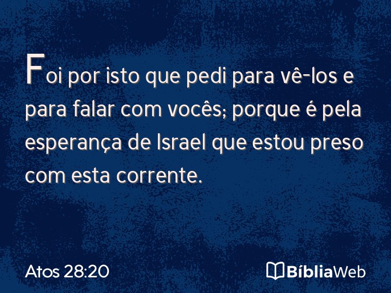 Atos 28:20 em imagem para compartilhar
