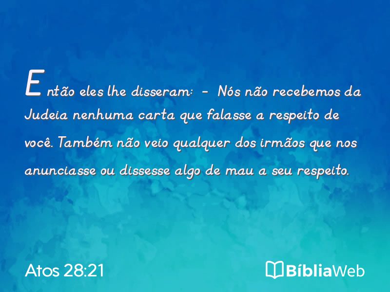 Atos 28:21 em imagem para compartilhar