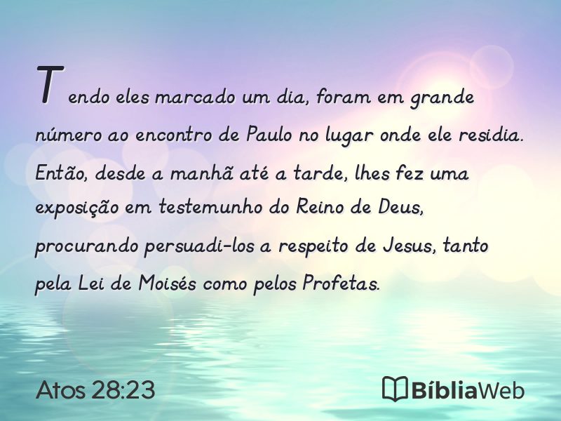 Atos 28:23 em imagem para compartilhar