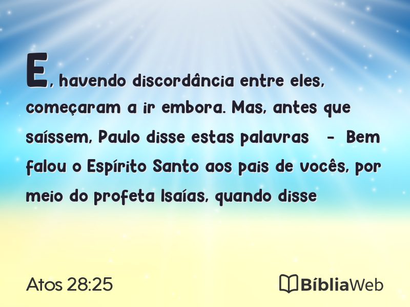 Atos 28:25 em imagem para compartilhar