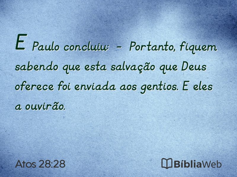 Atos 28:28 em imagem para compartilhar