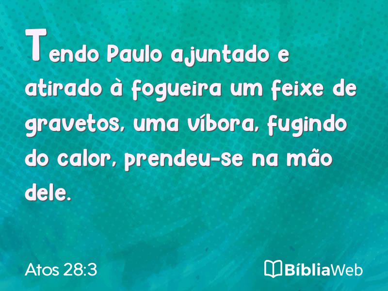 Atos 28:3 em imagem para compartilhar