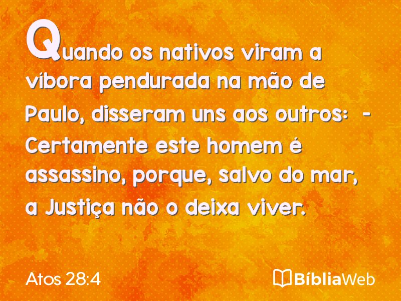 Atos 28:4 em imagem para compartilhar