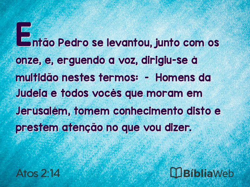 Atos 2:14 em imagem para compartilhar