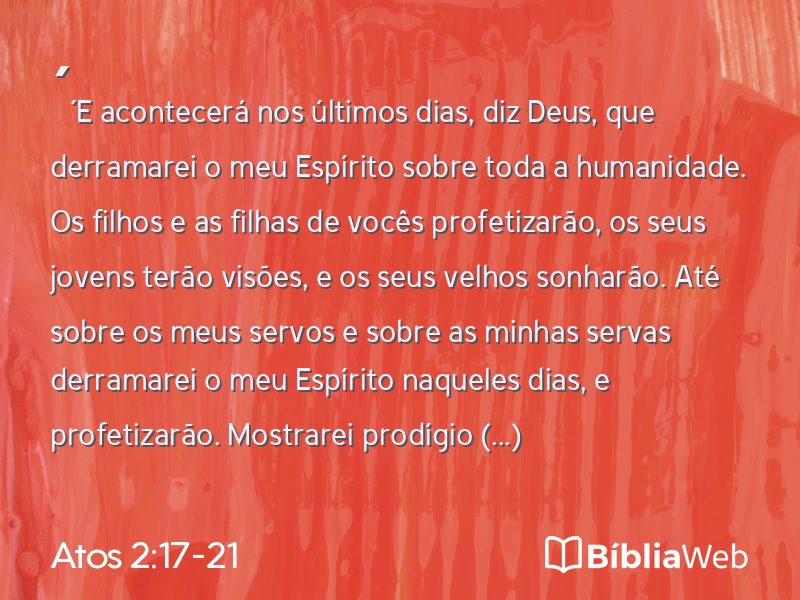 Atos 2:17-21 em imagem para compartilhar