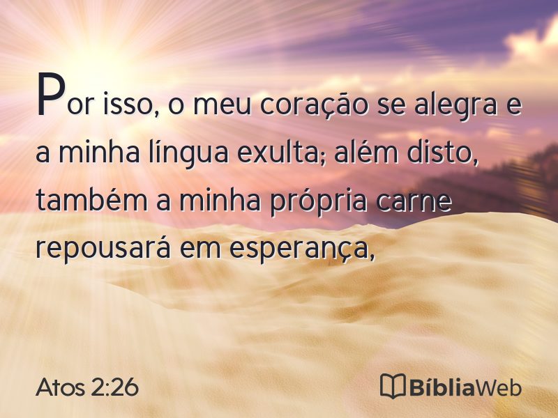 Atos 2:26 em imagem para compartilhar