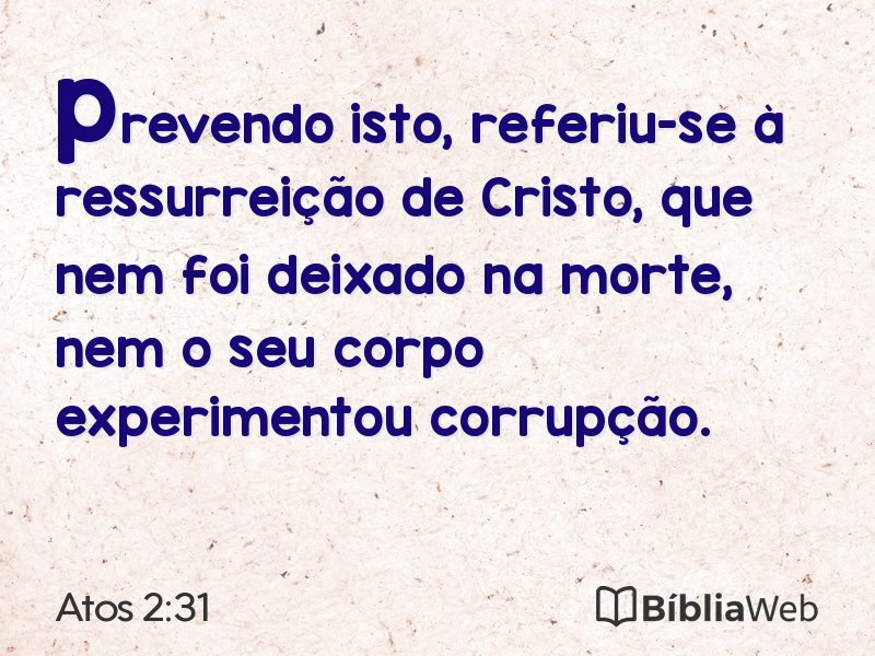 Atos 2:31 em imagem para compartilhar