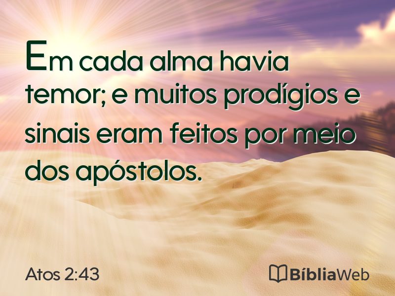 Atos 2:43 em imagem para compartilhar