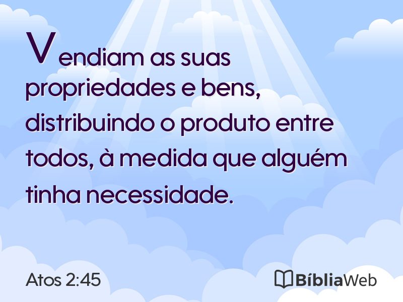 Atos 2:45 em imagem para compartilhar
