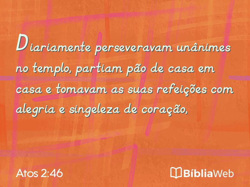 Atos 2:46 em imagem para compartilhar