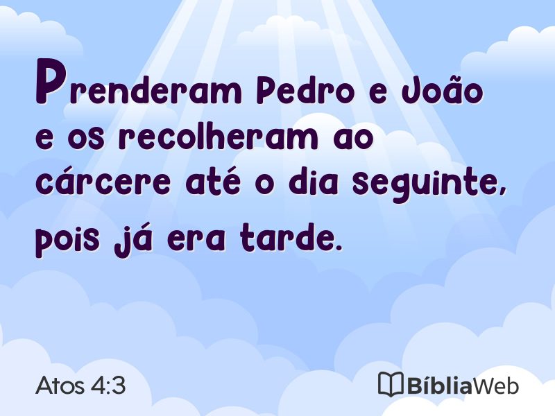 Atos 4:3 em imagem para compartilhar