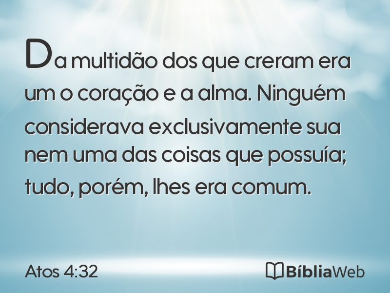 Atos 4:32 em imagem para compartilhar